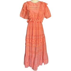 Barok lace eyelet midi dress